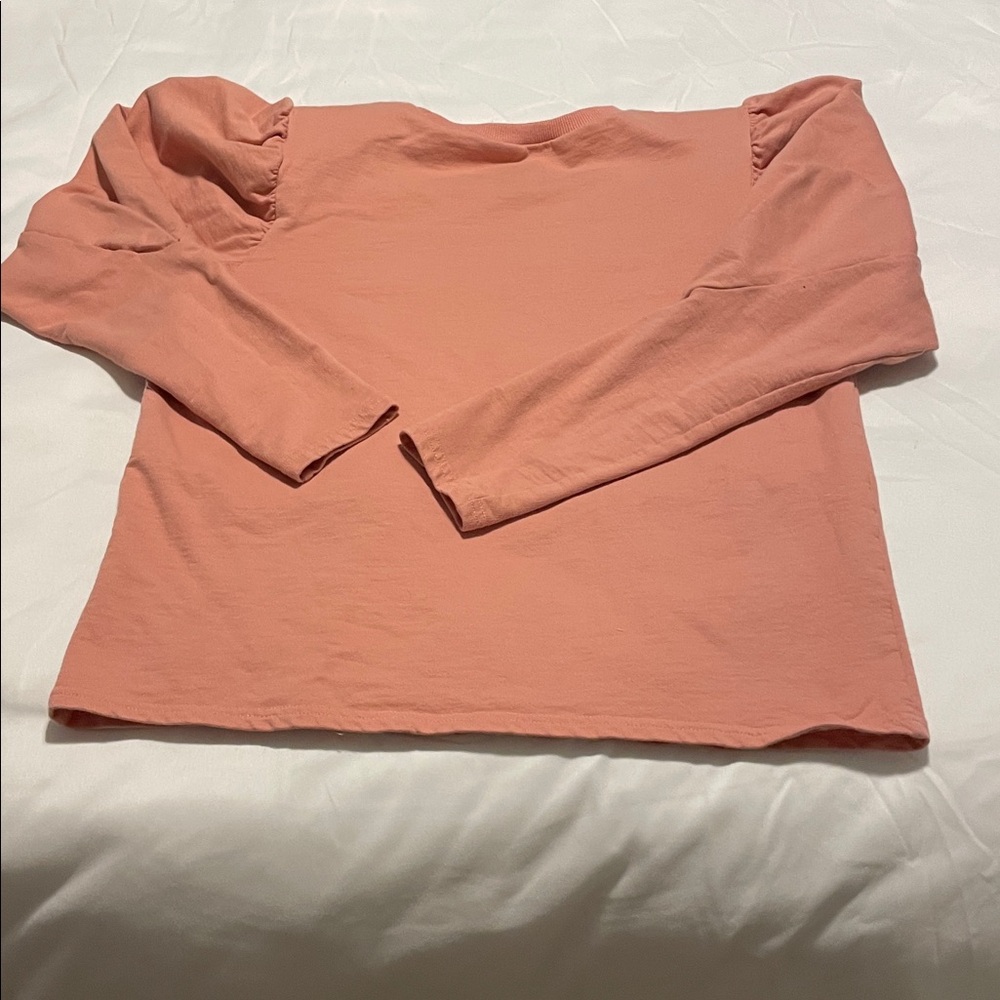 Women's Pink Puff Sleeve Top